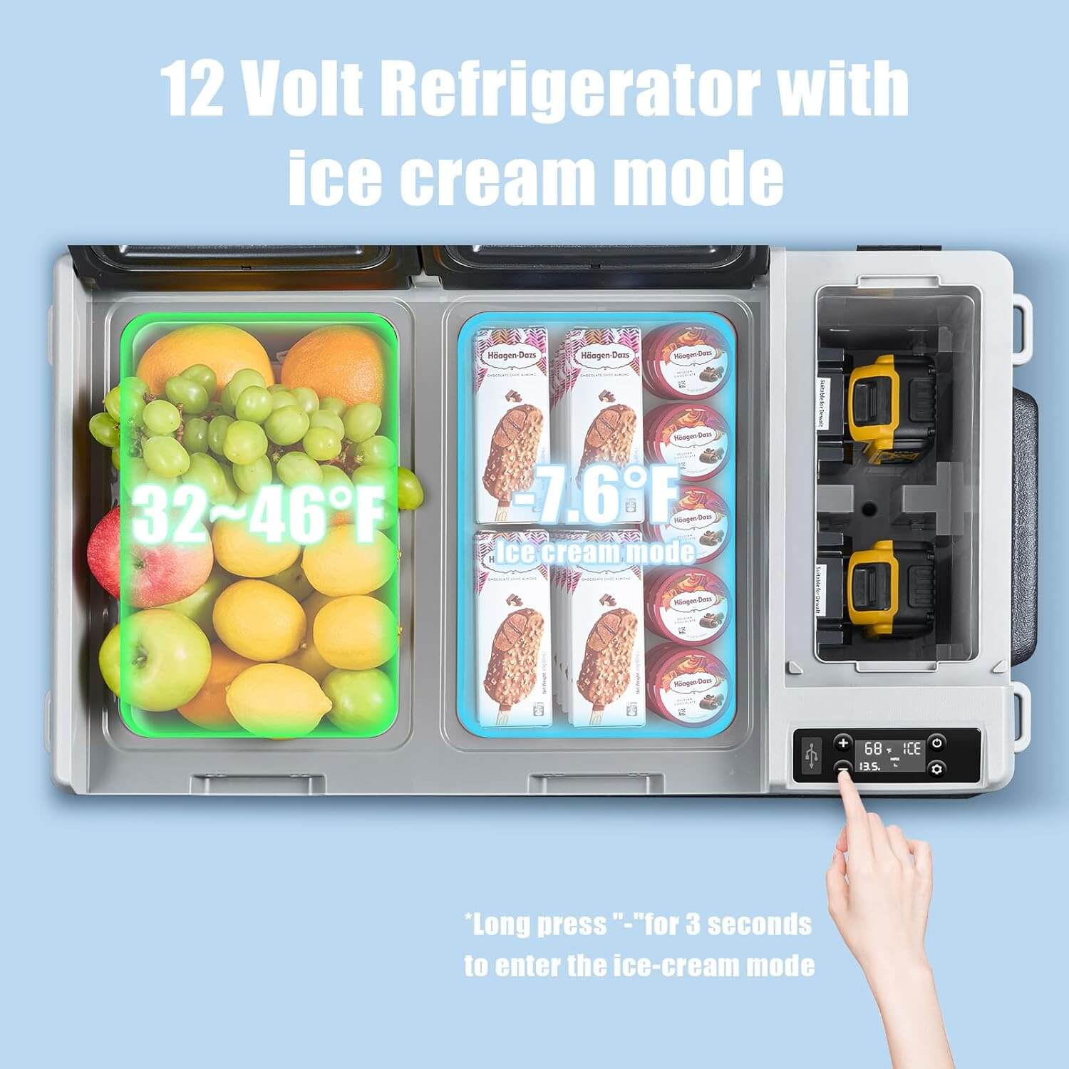 BODEGACOOLER 12 Volt Car Refrigerator Dual Zone Dual Doors