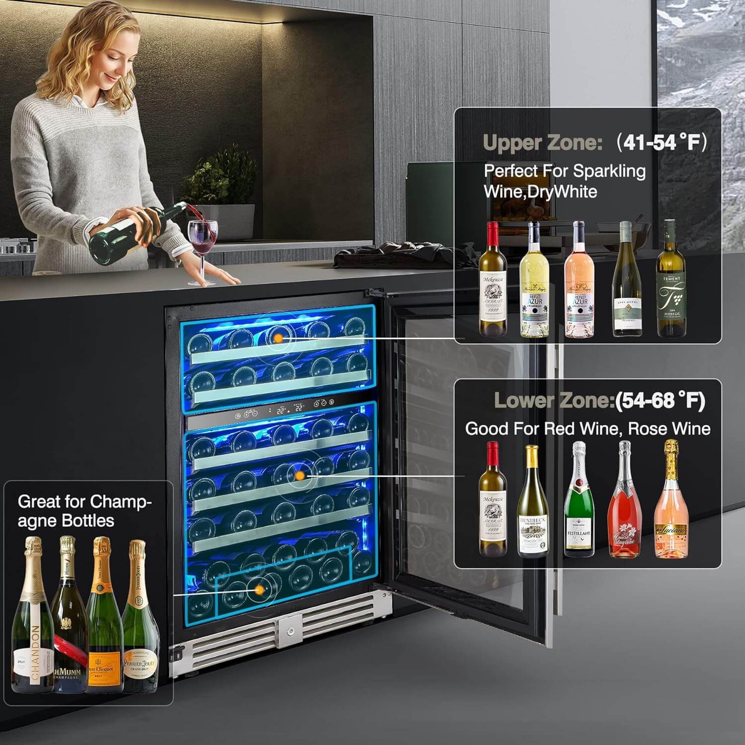 dual zone wine cooler