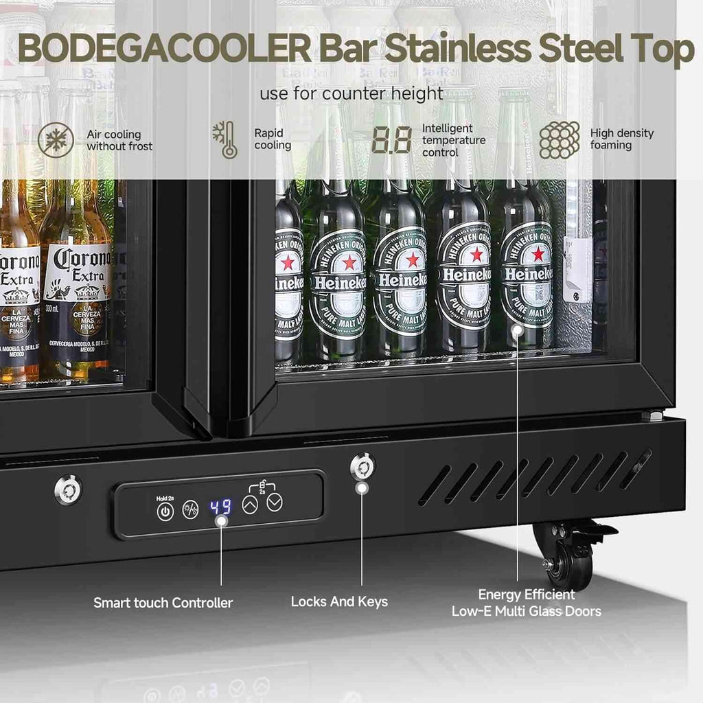 Bodega Setup BODEGACOOLER Back Bar Cooler with 2 Glass Doors,7.7 Cu.ft Commercial B
