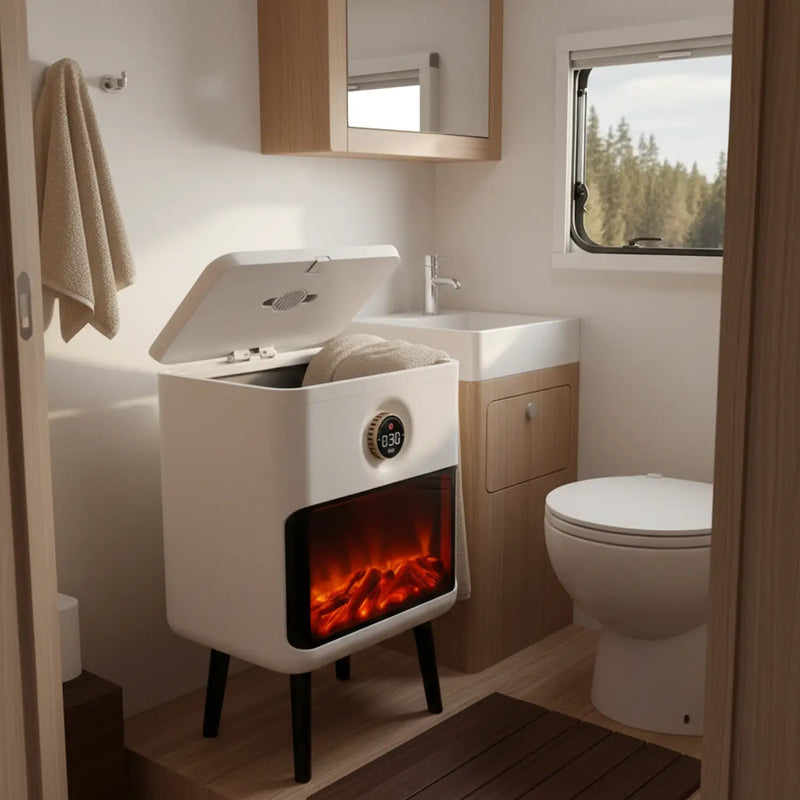 【即購入OK】未使用品 ヒートイット Hot + Cool ブレードレスファン Towel Warmer Bucket with LED Fireplace | Portable Bucket Towel Warmer