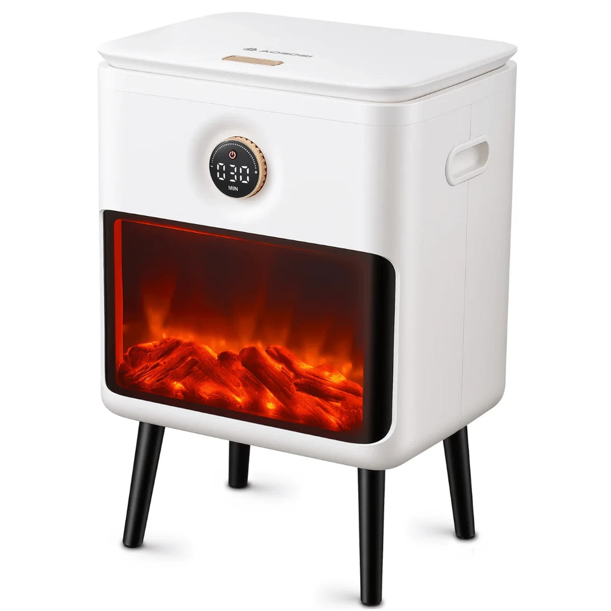 Towel Warmer Bucket with LED Fireplace | Portable Bucket Towel Warmer