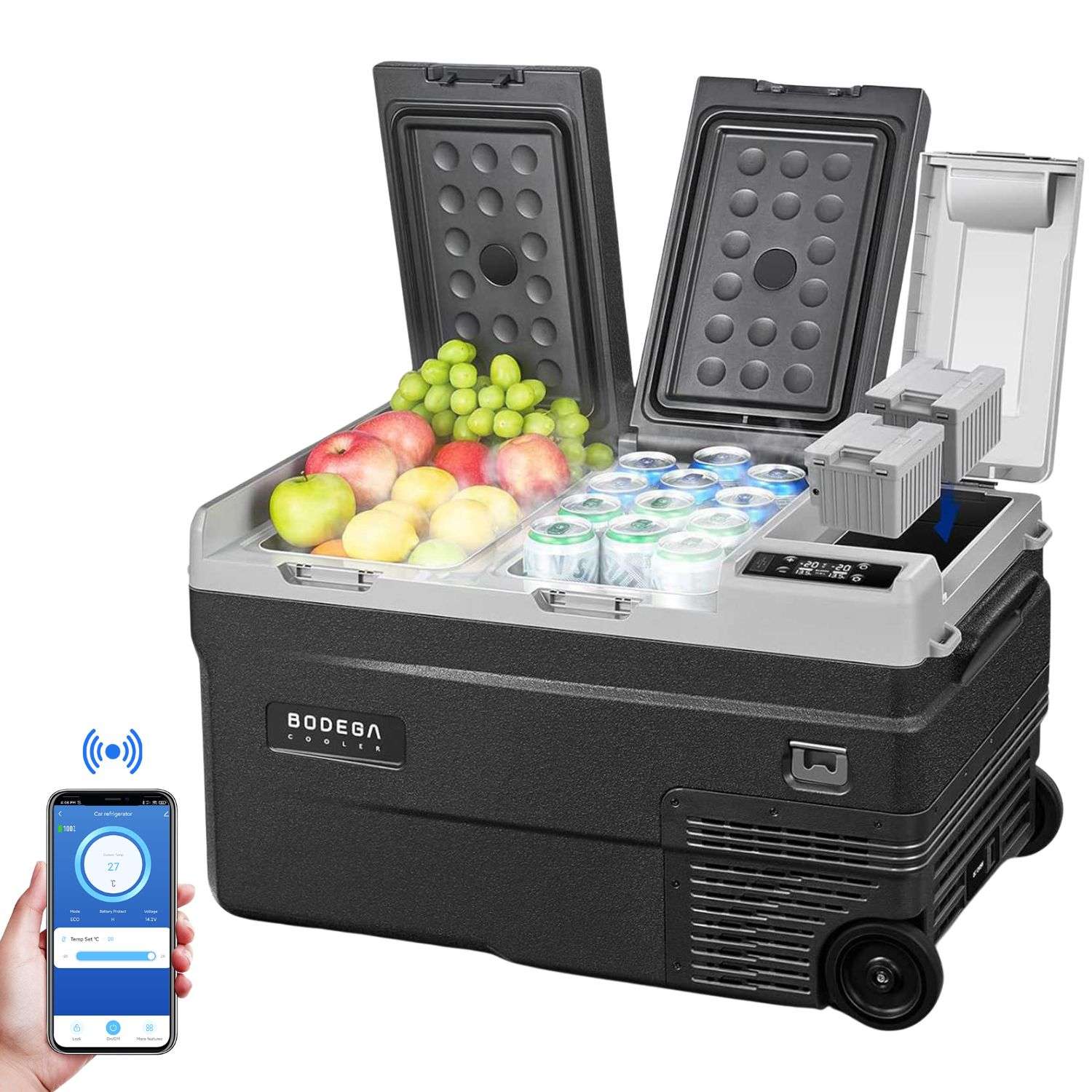 Buy BODEGACOOLER 12 Volt Car Refrigerator, RV Car Fridge Dual Zone WIFI