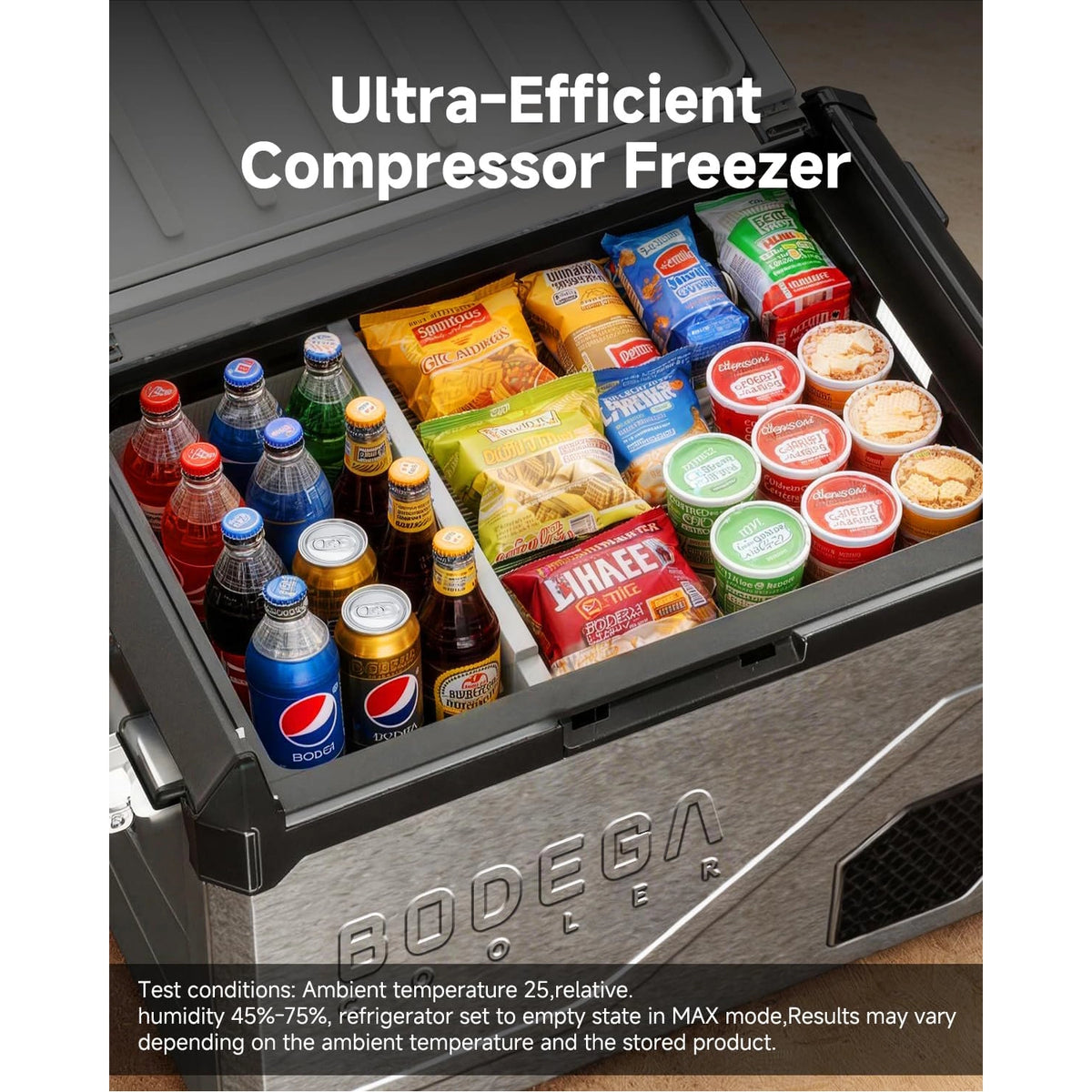 BODEGAcooler 12V 63QT Stainless Steel Portable Refrigerator | Dual Zon