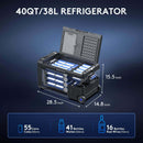 BODEGACOOLER 12 Volt Car Refrigerator, 40QT(38L) Car Fridge with APP Control, 12V Cooler -4℉ to 68℉, Portable Freezer 12/24V DC & 100-240V AC with Wheels for Outdoor, Truck, Camping, Travel