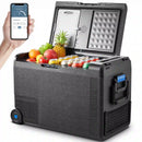 BODEGACOOLER 12 Volt Car Refrigerator, 50QT(48L) Car Fridge with APP Control, 12V Cooler -4℉ to 68℉, Portable Freezer 12/24V DC & 100-240V AC with Wheels for Outdoor, Truck, Camping, Travel