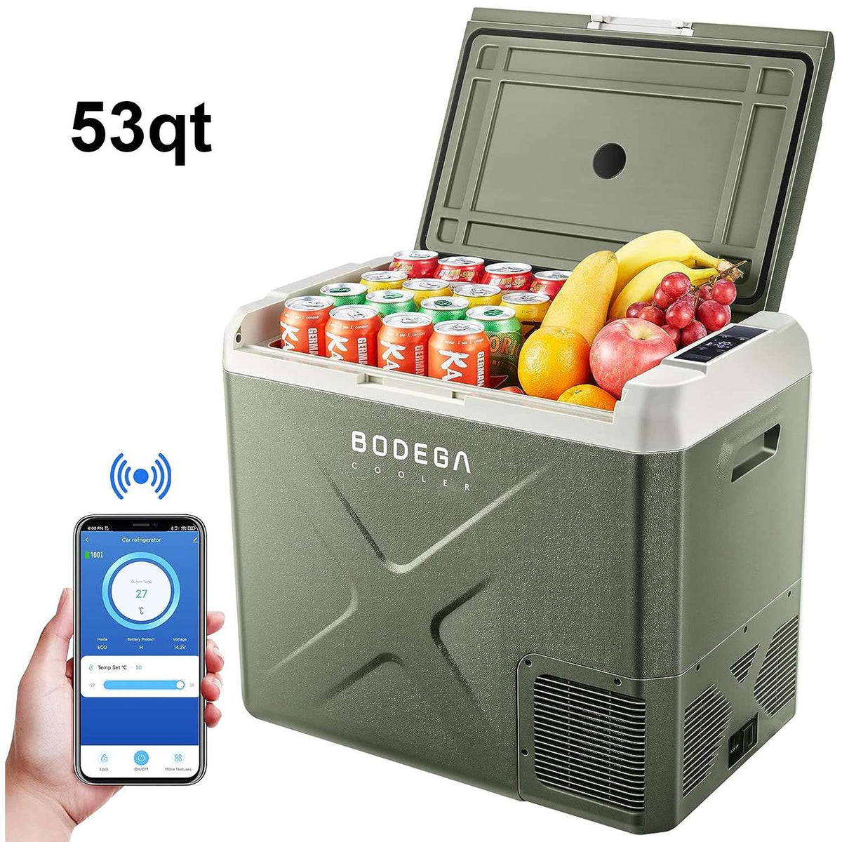 DAMNGOOD!! × SomAbito DAMNCAN!! COOLER BODEGA_car_fridge_53qt_green_1