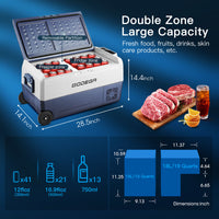 BODEGAcooler 38qt/36L T36 Dual Zone 12V Portable Car Fridge