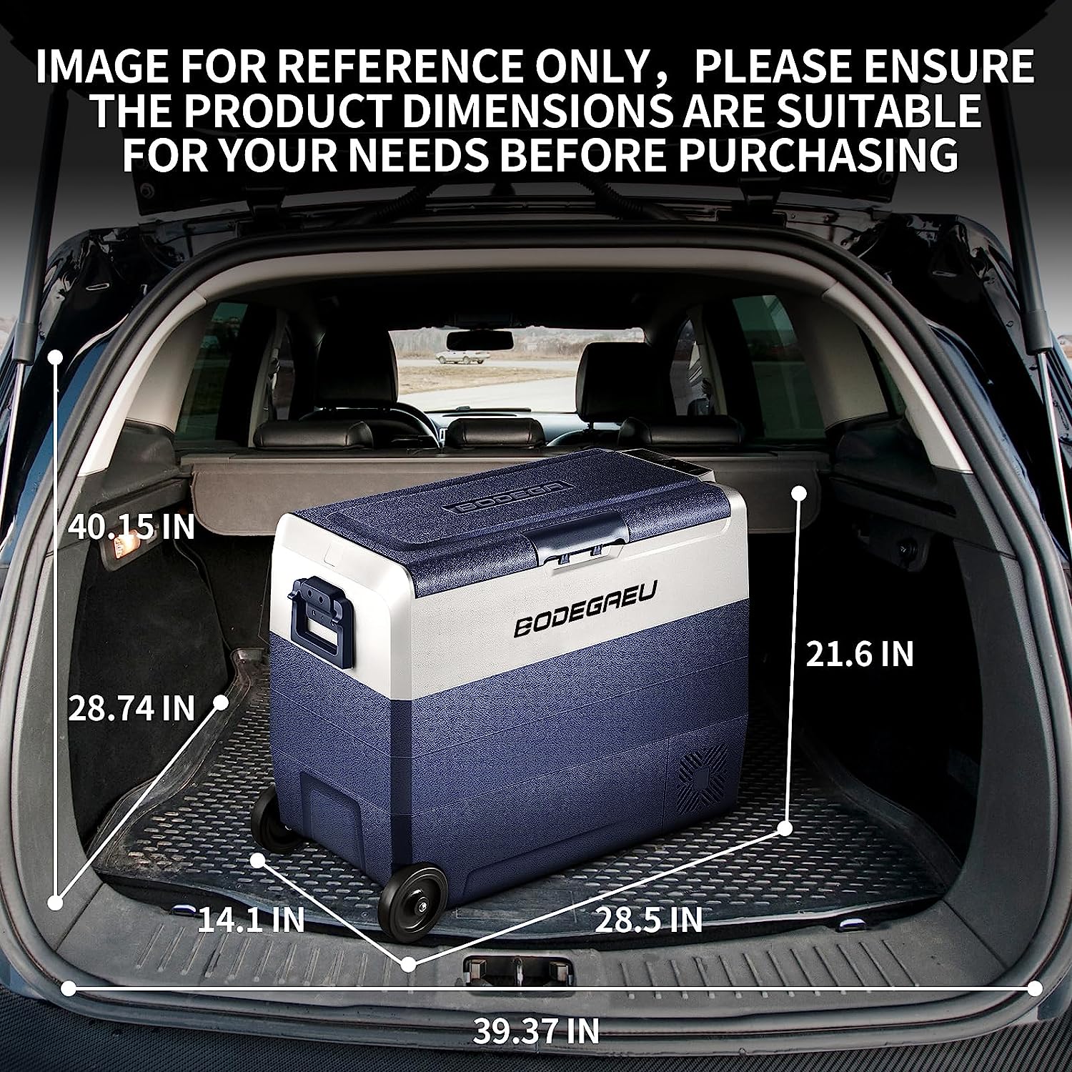 BODEGAcooler 12V Fridge 64qt/60L with Wheels Dual Zone T60