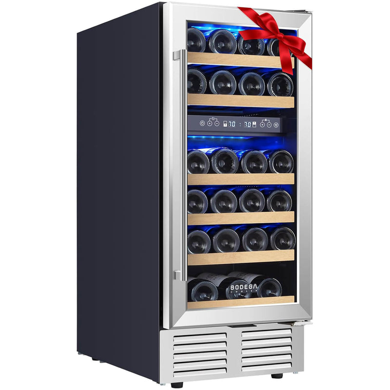 Bodega cooler 15 Inch Wine Cooler 28 Bottle Dual Zone Wine Refrigerator ‎JC-85B