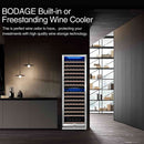 BODEGAcooler 24" Free Standing 174 Bottles Wine Cooler Dual Zone