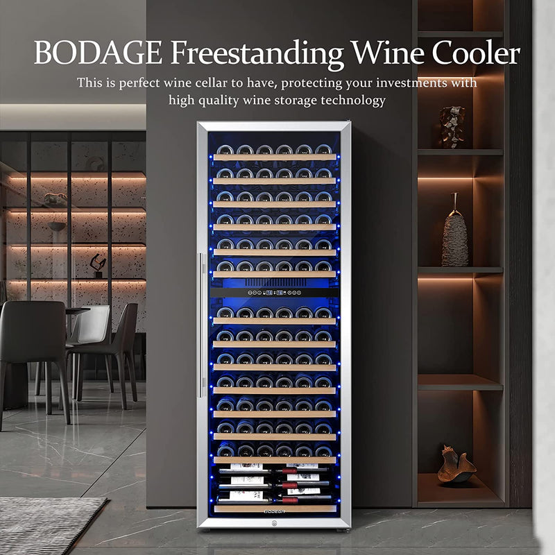 154 bottles large capacity dual zone wine cooler