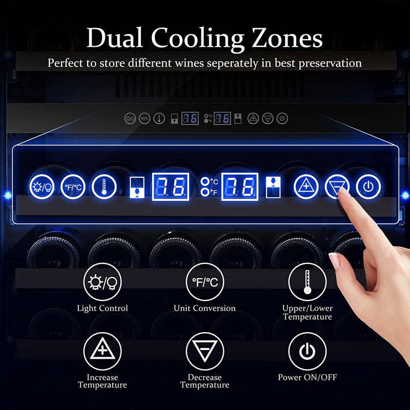 154 bottles large capacity dual zone wine cooler