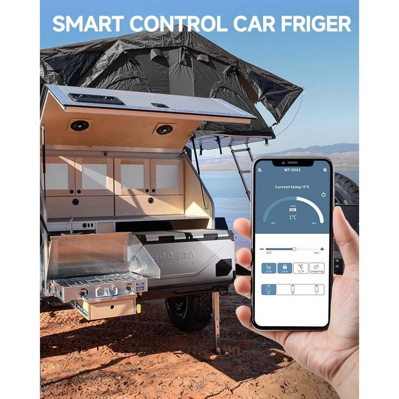 Smart control car friger with app on smartphone