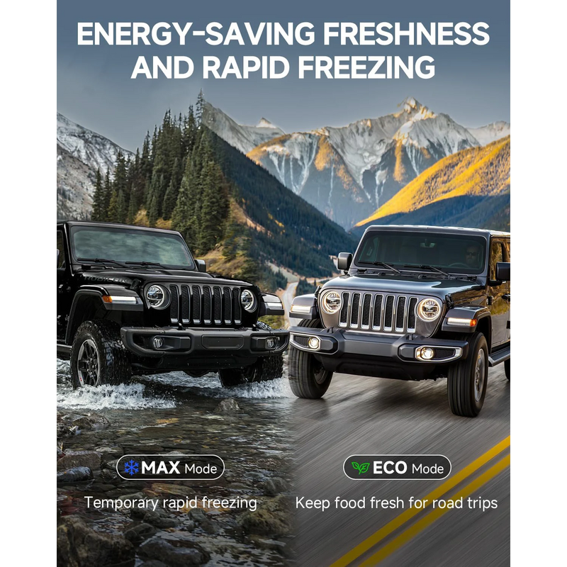 BODEGAcooler portable freezer featuring Max mode and Eco mode