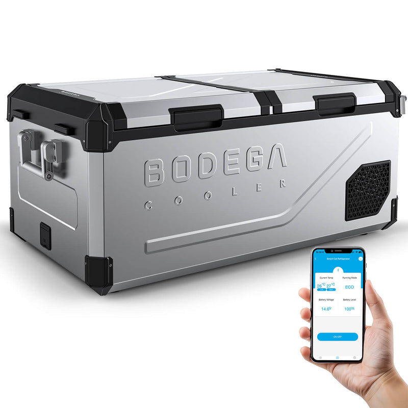 Bodegacooler 12_ Volt 78qt dual zone Portable Freezer with APP control