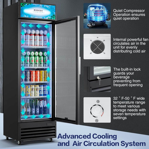 Commercial Glass Door Display Refrigerator Merchandiser 