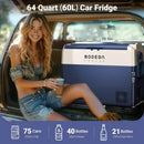 64qt car fridnge single zone dimensions