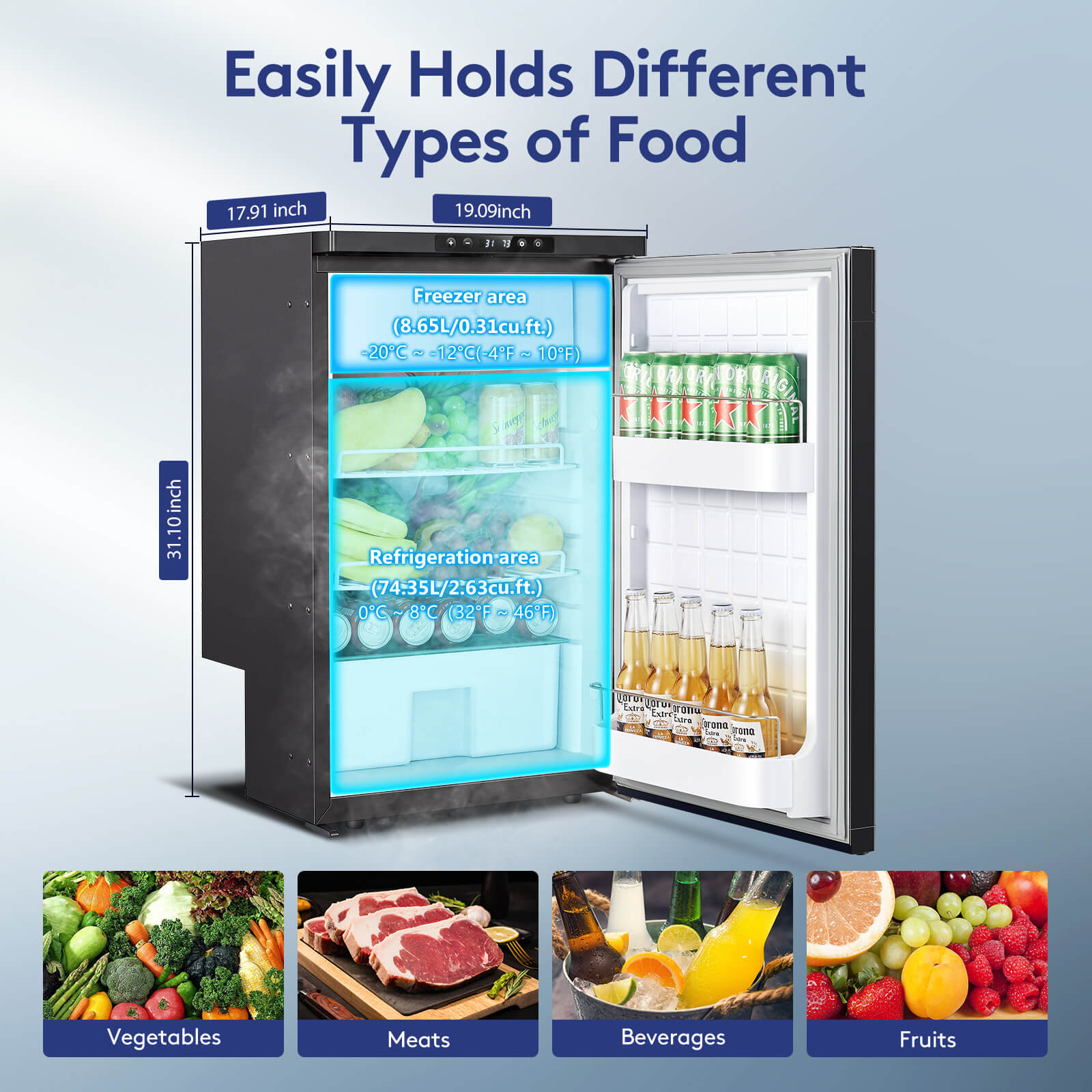 RV Refrigerater Upright Freezer 83L/3 Cu.ft