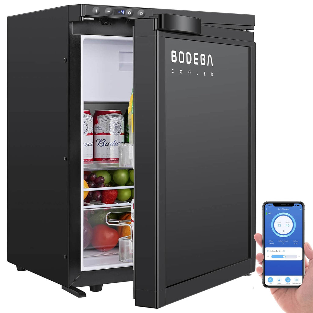 Refrigerator For Rv BODEGA 12 Volt Mini Refrigerator 1.25cu.ft 35.4L RV Fridge and Freezer