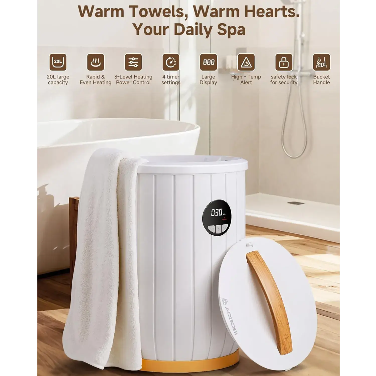 Towel Warmers for Bathroom with Digital Display 20L