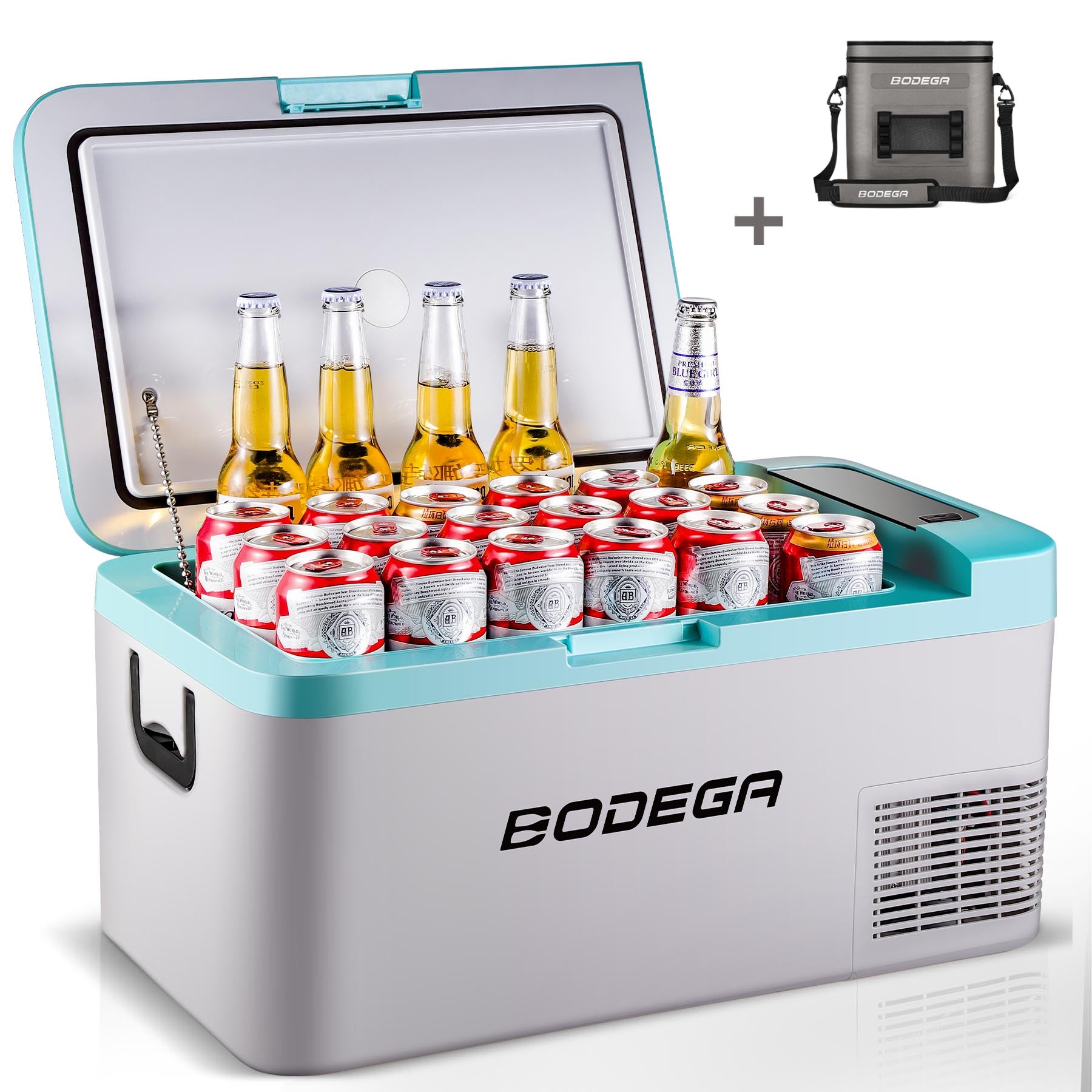 BODEGACOOLER 12 Volt Car Refrigerator, 21 Quart (20L) Portable Freezer Car  Fridge (-4℉~68℉), Electric Cooler for Vehicles Truck RV Camping Travel Home