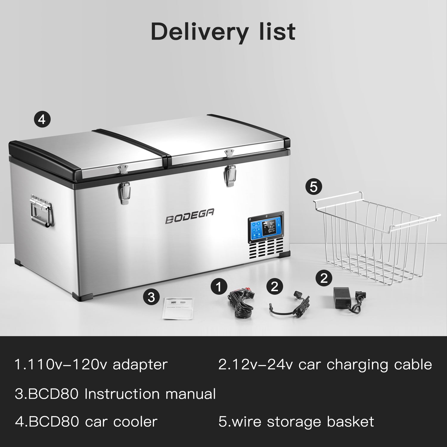 BODEGAcooler Portable Refrigerator Freezer 85qt/80L Dual Zone
