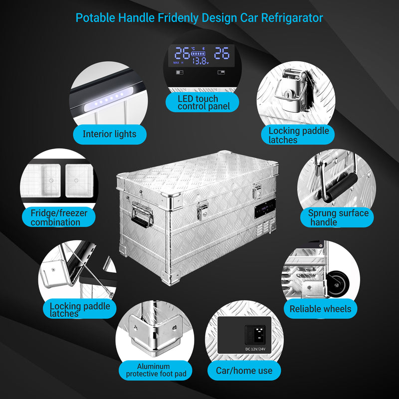 BODEGAcooler 45Quart/42L AL42 Dual Zone Portable Car Fridge