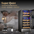 AAOBOSI 15 Inch Wine Cooler, 28 Bottle Dual Zone Wine Refrigerator ‎JC-85B