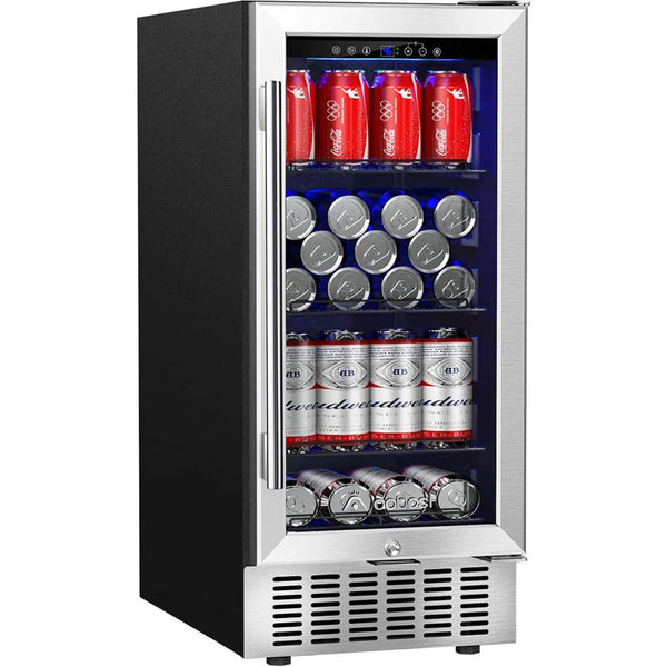 AAOBOSI Beverage Refrigerator 15 Inch 94 Cans Built-in Beverage Cooler JC-85C