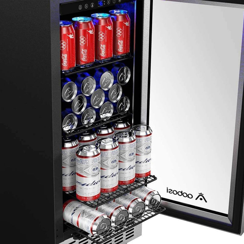 AAOBOSI Beverage Refrigerator 15 Inch 94 Cans Built-in Beverage Cooler JC-85C