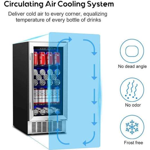 AAOBOSI Beverage Refrigerator 15 Inch 94 Cans Built-in Beverage Cooler JC-85C