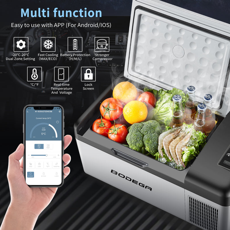 BODEGAcooler Mini Car Refrigerator 16qt/15L C15