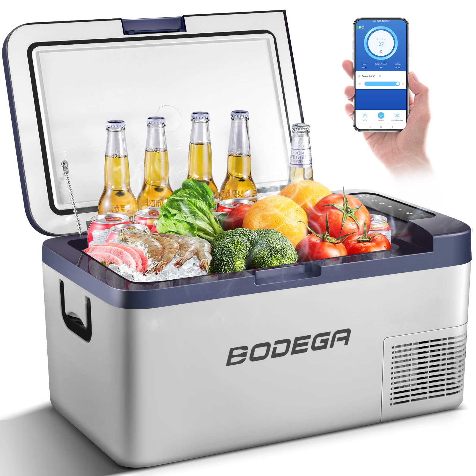 BODEGAcooler Portable Car Fridge/Freezer K18 20Qt(18L) Bule