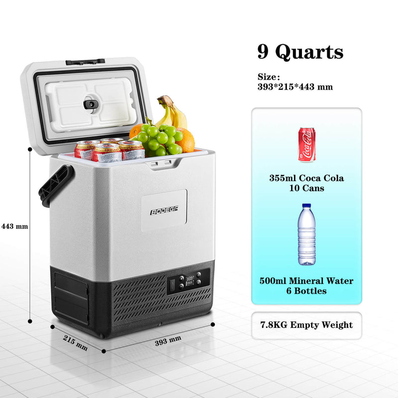 BODEGAcooler P8 9quart/8L 12V mini portable refrigerator