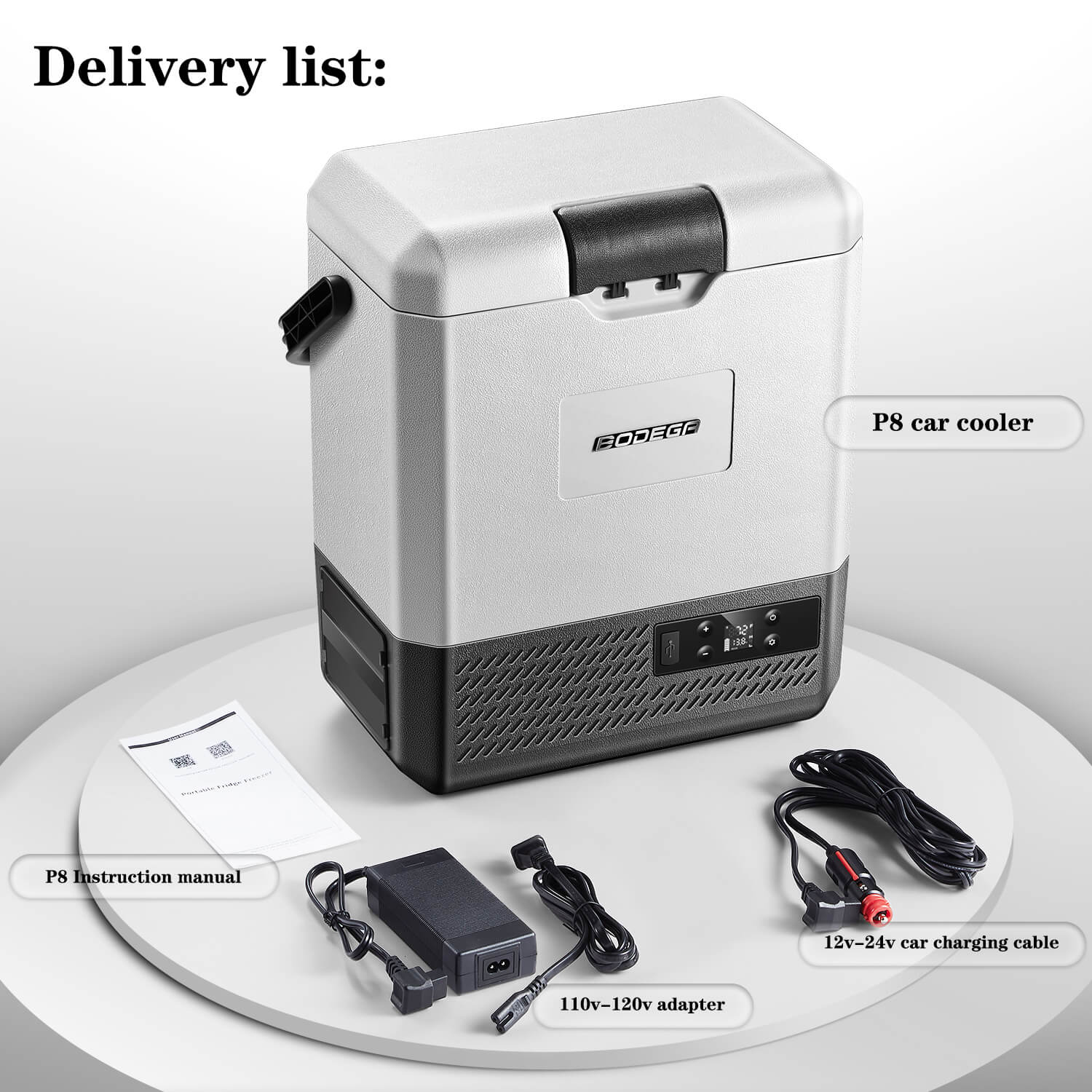 Bodegacooler Portable Fridge 64Qt/60L12V Dual Zone