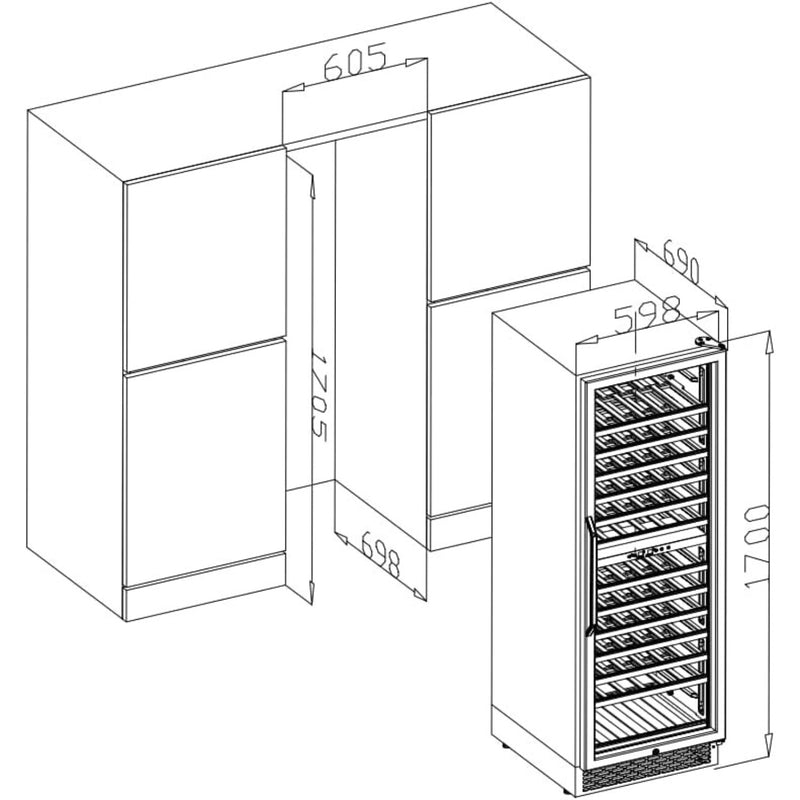 AAobosi YC 408B_24 inch 154 Bottle dual zone wine cooler
