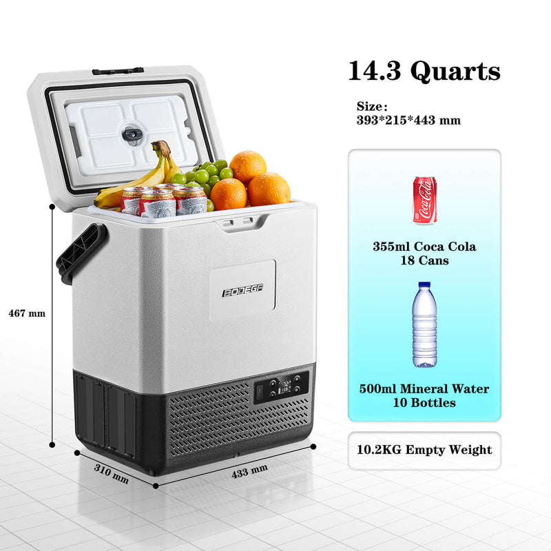 15L Fridge Car Refrigerator Freezer Portable Car Cooler Keep Warm and Cool  Dual-use Quick Refrigeration for Home Picnic - US Plug