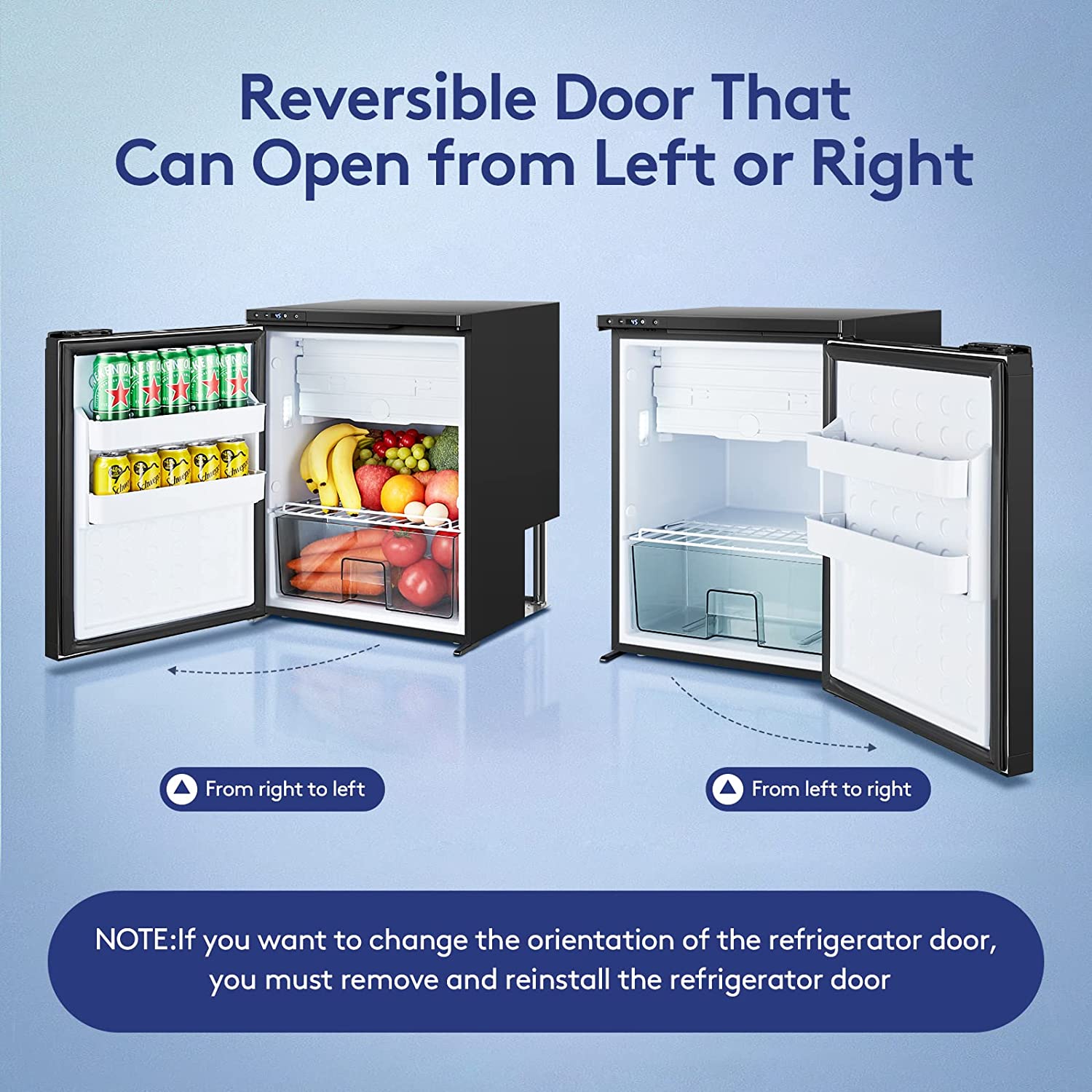 Bodegacooler RV Refrigerater Upright Freezer Semi Truck Refrigerator 85L