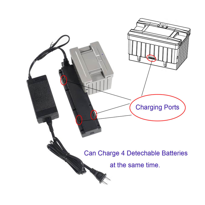 Portable Backup Battery Charging Station With 4 Charging Ports