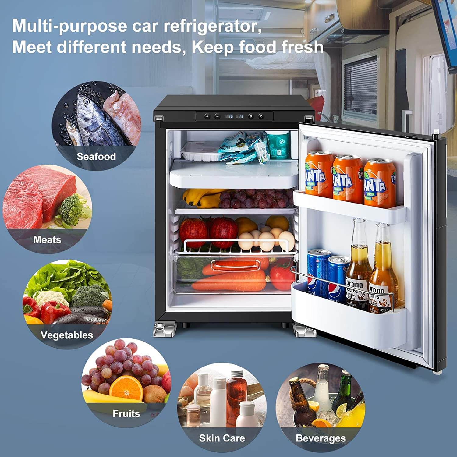 Portable rv outlet refrigerator freezer